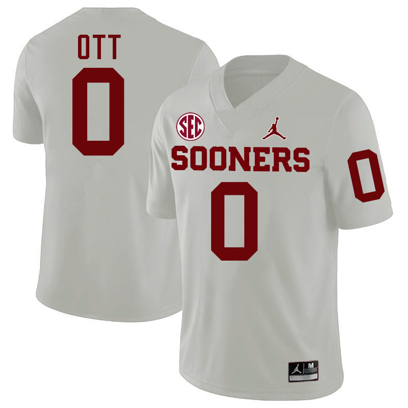 Oklahoma Sooners #0 Jaydn Ott College Football Jerseys,Uniforms-White